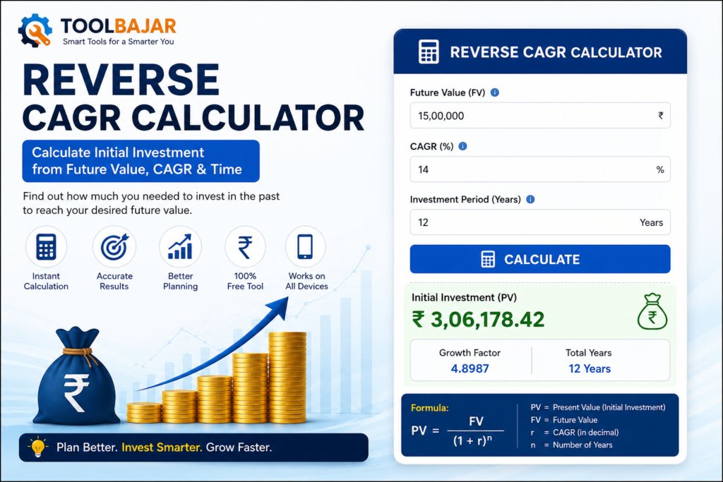 Reverse CAGR Calculator